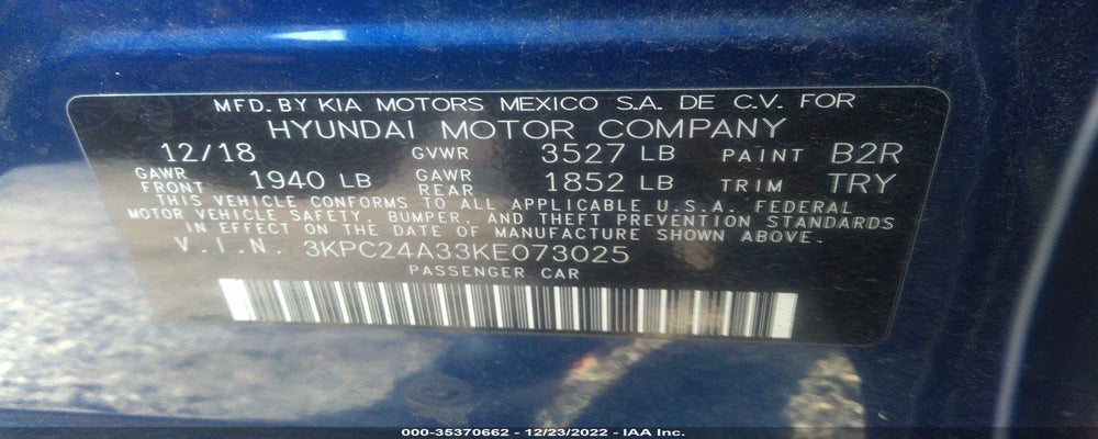 3KPC24A33KE073025 2019 HYUNDAI ACCENT photo no. 9