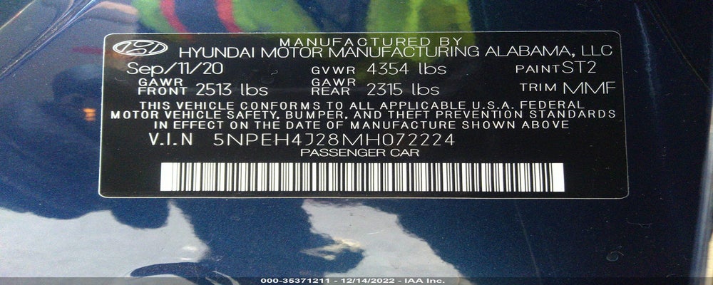 5NPEH4J28MH072224 2021 HYUNDAI SONATA photo no. 9