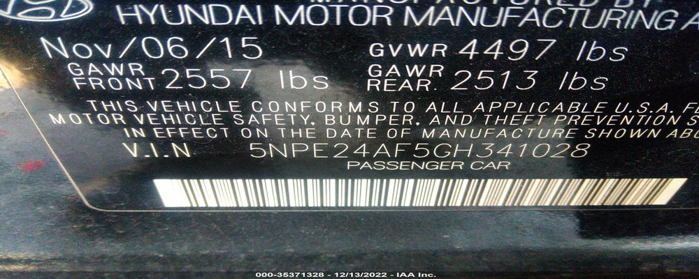 5NPE24AF5GH341028 2016 HYUNDAI SONATA photo no. 9