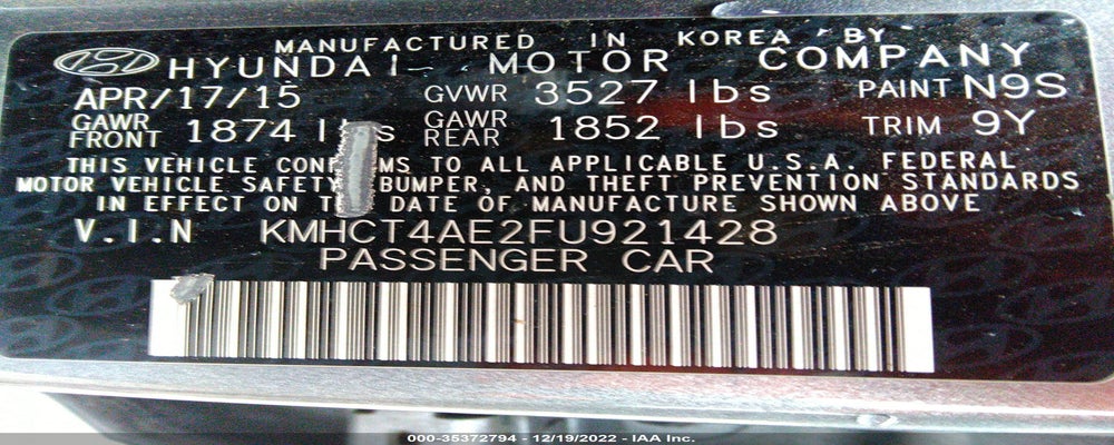 KMHCT4AE2FU921428 2015 HYUNDAI ACCENT photo no. 9