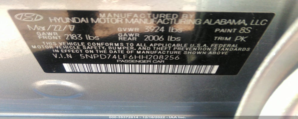 5NPD74LF6HH208256 2017 HYUNDAI ELANTRA photo no. 9