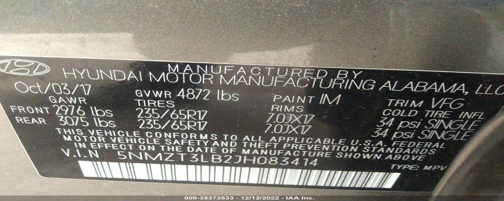 5NMZT3LB2JH083414 2018 HYUNDAI SANTA FE SPORT photo no. 9