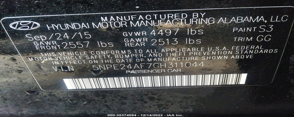 5NPE24AF7GH311044 2016 HYUNDAI SONATA photo no. 9