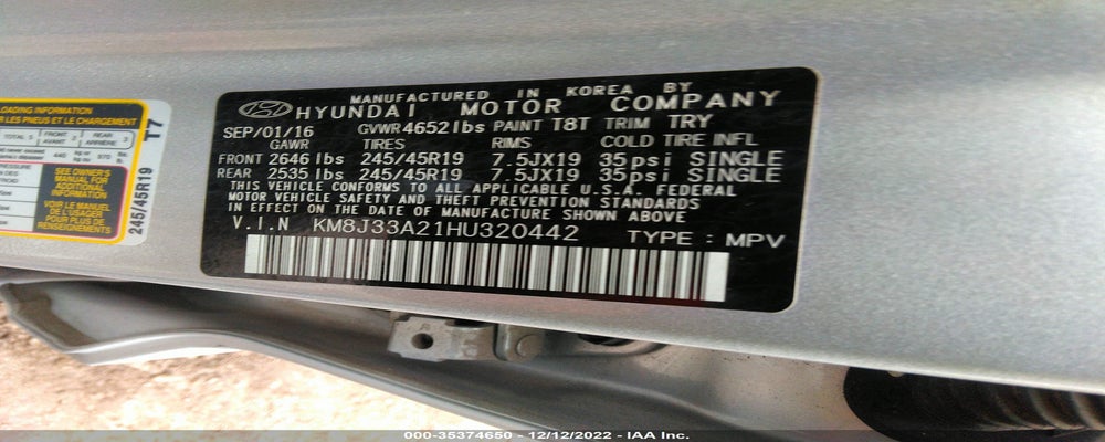 KM8J33A21HU320442 2017 HYUNDAI TUCSON photo no. 9