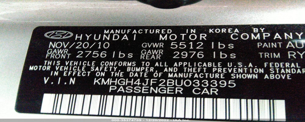 KMHGH4JF2BU033395 2011 HYUNDAI EQUUS photo no. 9