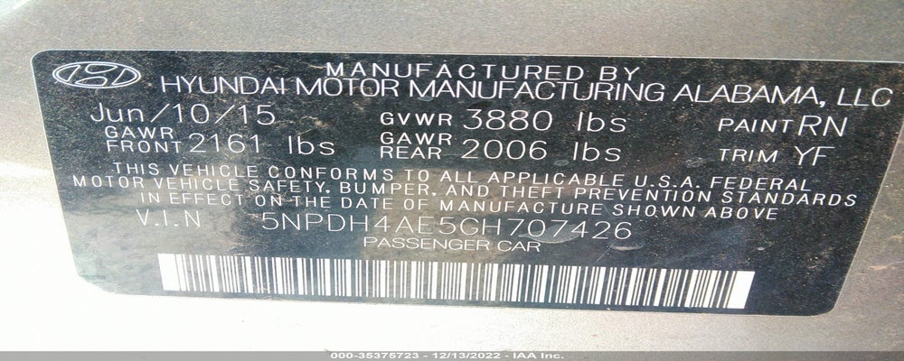 5NPDH4AE5GH707426 2016 HYUNDAI ELANTRA photo no. 9