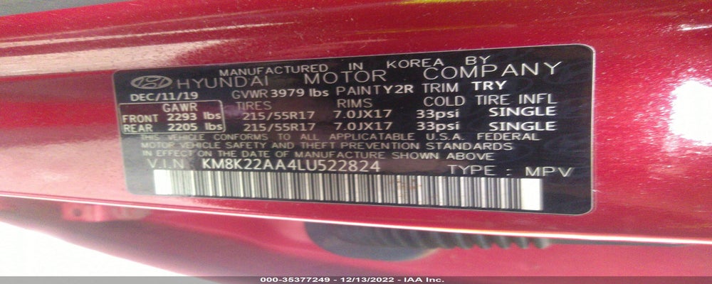 KM8K22AA4LU522824 2020 HYUNDAI KONA photo no. 9