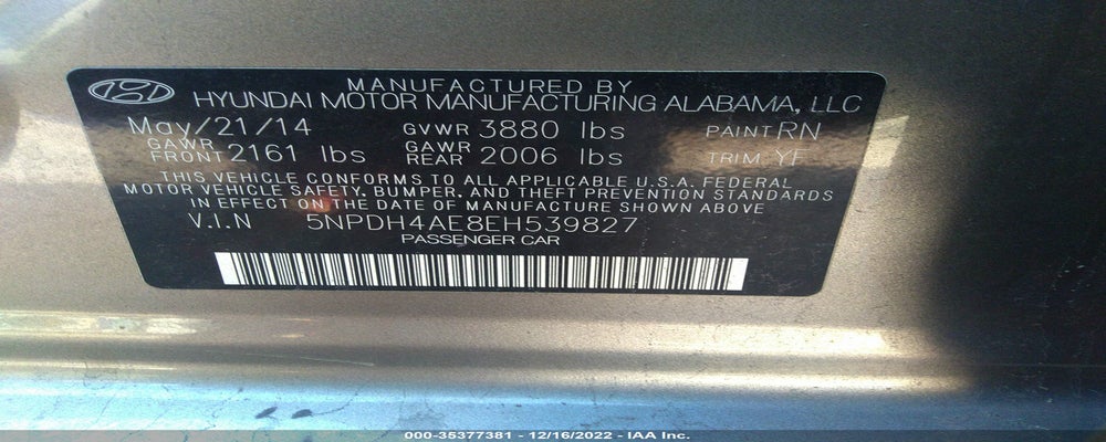 5NPDH4AE8EH539827 2014 HYUNDAI ELANTRA photo no. 9