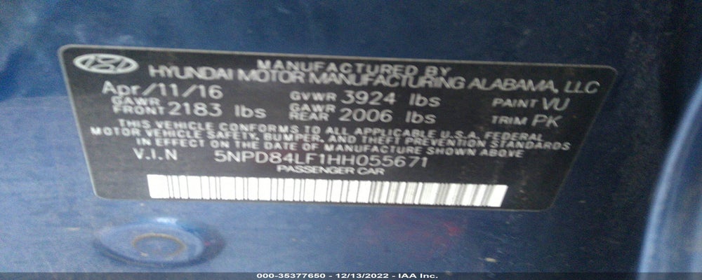 5NPD84LF1HH055671 2017 HYUNDAI ELANTRA photo no. 9