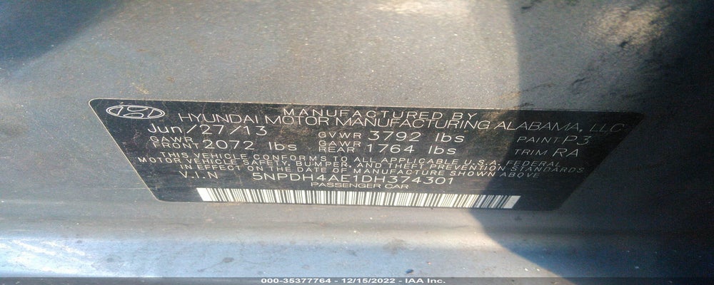 5NPDH4AE1DH374301 2013 HYUNDAI ELANTRA photo no. 9