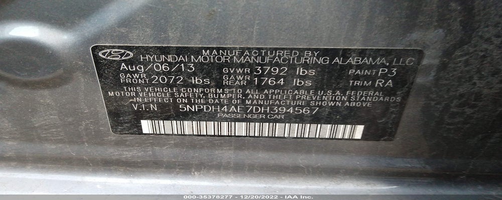 5NPDH4AE7DH394567 2013 HYUNDAI ELANTRA photo no. 9