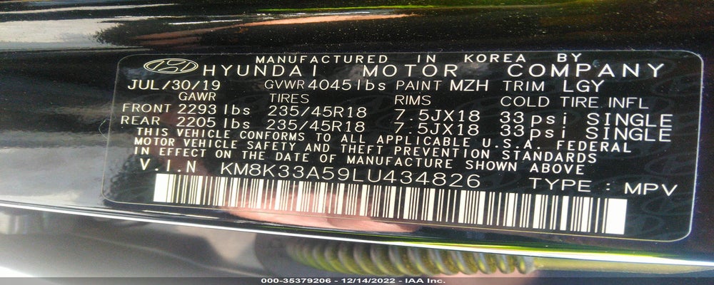 KM8K33A59LU434826 2020 HYUNDAI KONA photo no. 9