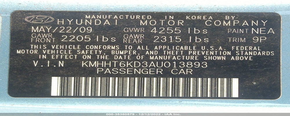 KMHHT6KD3AU013893 2010 HYUNDAI GENESIS COUPE photo no. 9