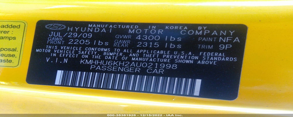 KMHHU6KH2AU021998 2010 HYUNDAI GENESIS COUPE photo no. 9