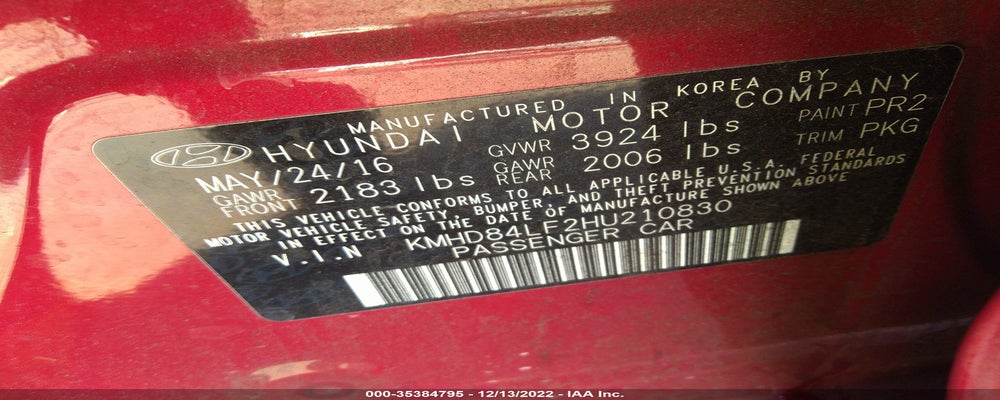 KMHD84LF2HU210830 2017 HYUNDAI ELANTRA photo no. 9