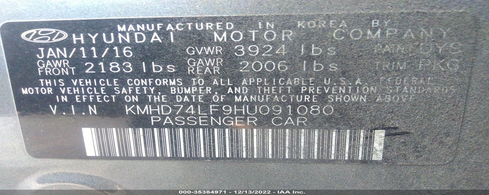 KMHD74LF9HU091080 2017 HYUNDAI ELANTRA photo no. 9