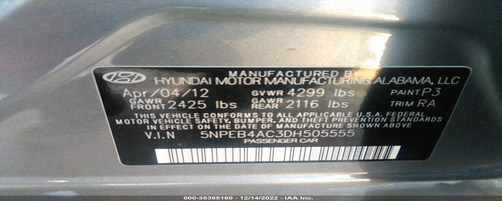 5NPEB4AC3DH505555 2013 HYUNDAI SONATA photo no. 9