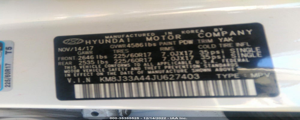 KM8J33A44JU627403 2018 HYUNDAI TUCSON photo no. 9