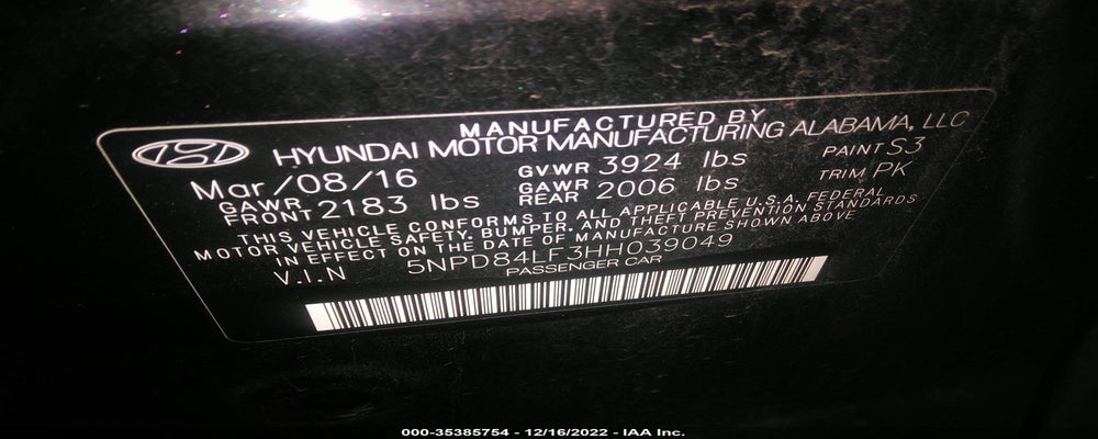 5NPD84LF3HH039049 2017 HYUNDAI ELANTRA photo no. 9