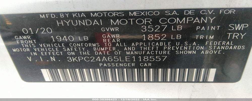 3KPC24A65LE118557 2020 HYUNDAI ACCENT photo no. 9