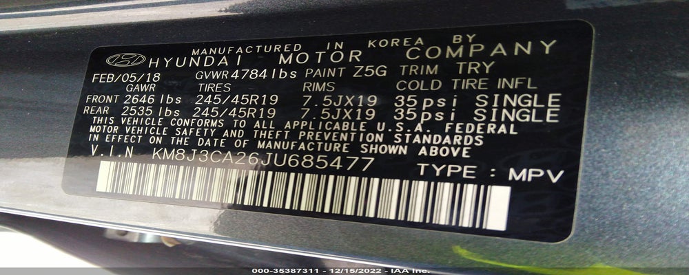 KM8J3CA26JU685477 2018 HYUNDAI TUCSON photo no. 9