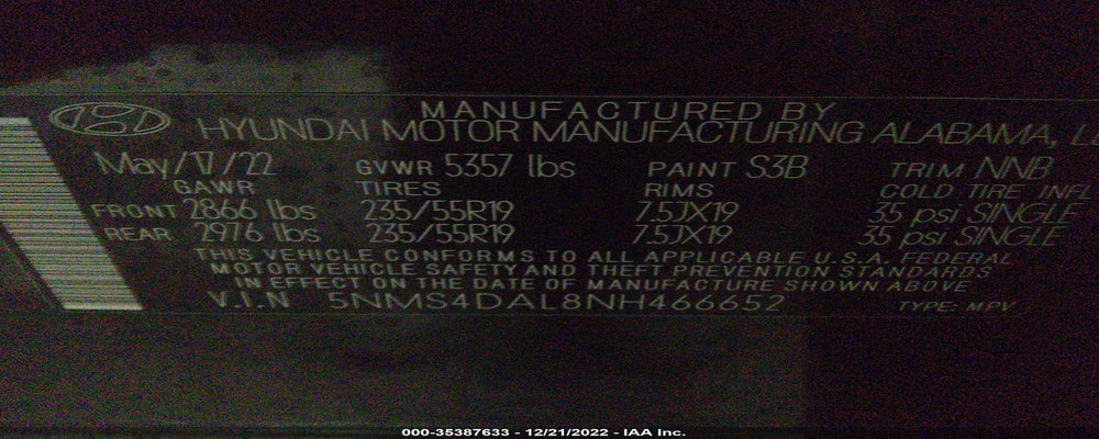 5NMS4DAL8NH466652 2022 HYUNDAI SANTA FE photo no. 9