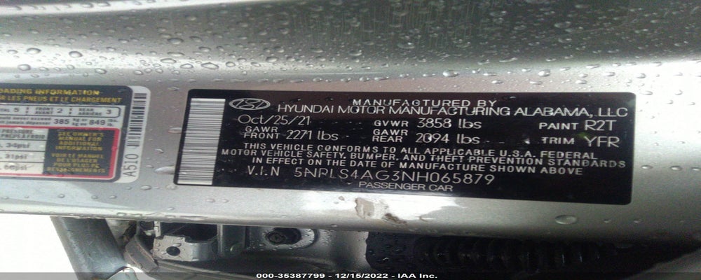 5NPLS4AG3NH065879 2022 HYUNDAI ELANTRA photo no. 9