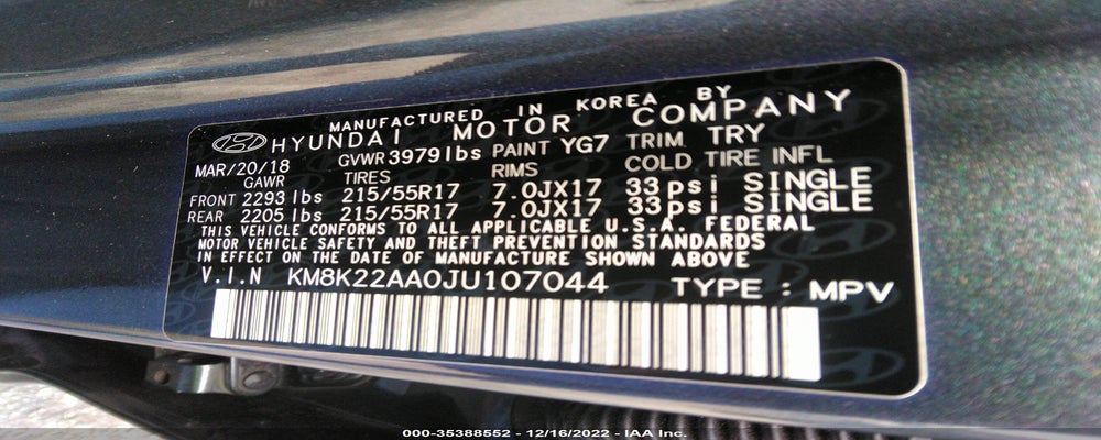 KM8K22AA0JU107044 2018 HYUNDAI KONA photo no. 9
