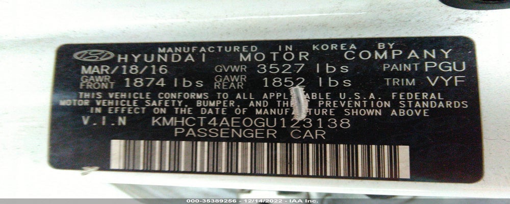 KMHCT4AE0GU123138 2016 HYUNDAI ACCENT photo no. 9