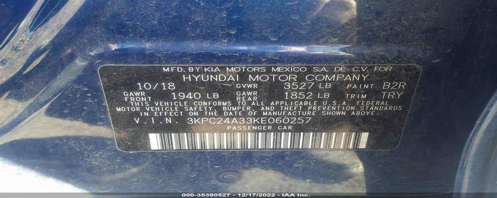 3KPC24A33KE060257 2019 HYUNDAI ACCENT photo no. 9
