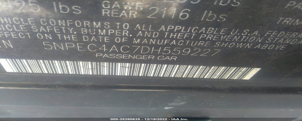 5NPEC4AC7DH559227 2013 HYUNDAI SONATA photo no. 9