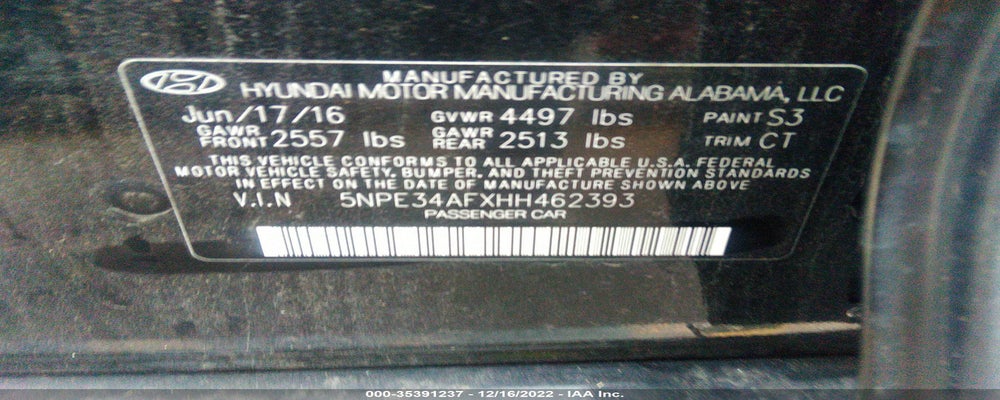 5NPE34AFXHH462393 2017 HYUNDAI SONATA photo no. 9