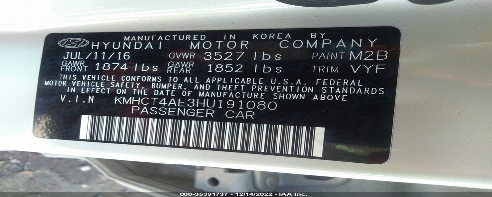 KMHCT4AE3HU191080 2017 HYUNDAI ACCENT photo no. 9