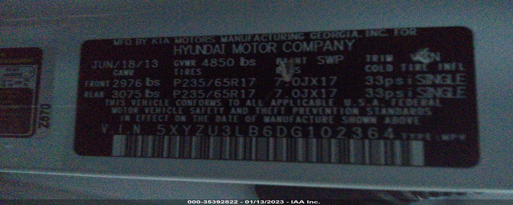 5XYZU3LB6DG102364 2013 HYUNDAI SANTA FE photo no. 9