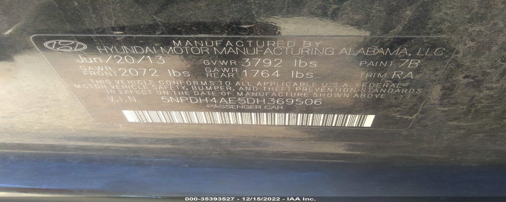 5NPDH4AE5DH369506 2013 HYUNDAI ELANTRA photo no. 9