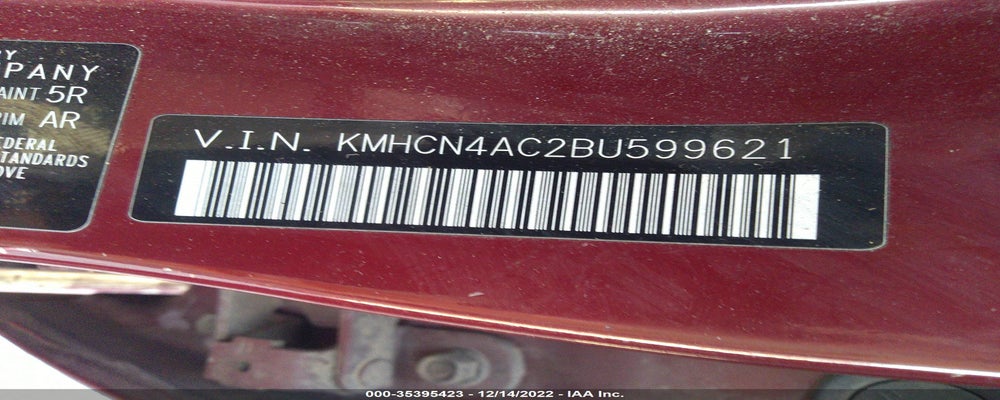 KMHCN4AC2BU599621 2011 HYUNDAI ACCENT photo no. 9