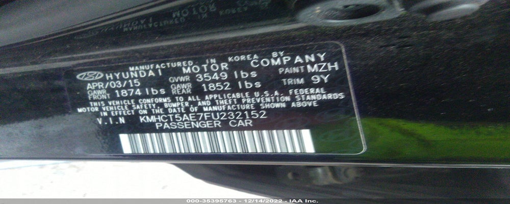 KMHCT5AE7FU232152 2015 HYUNDAI ACCENT photo no. 9