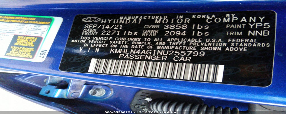 KMHLN4AG1NU255799 2022 HYUNDAI ELANTRA photo no. 9
