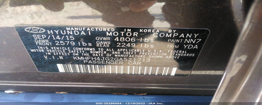 KMHFH4JG2GA521713 2016 HYUNDAI AZERA photo no. 9