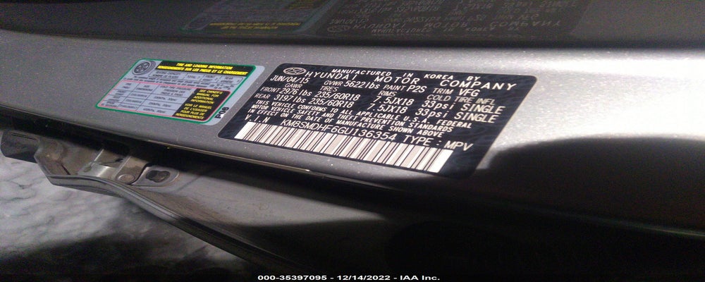 KM8SMDHF6GU136354 2016 HYUNDAI SANTA FE photo no. 9