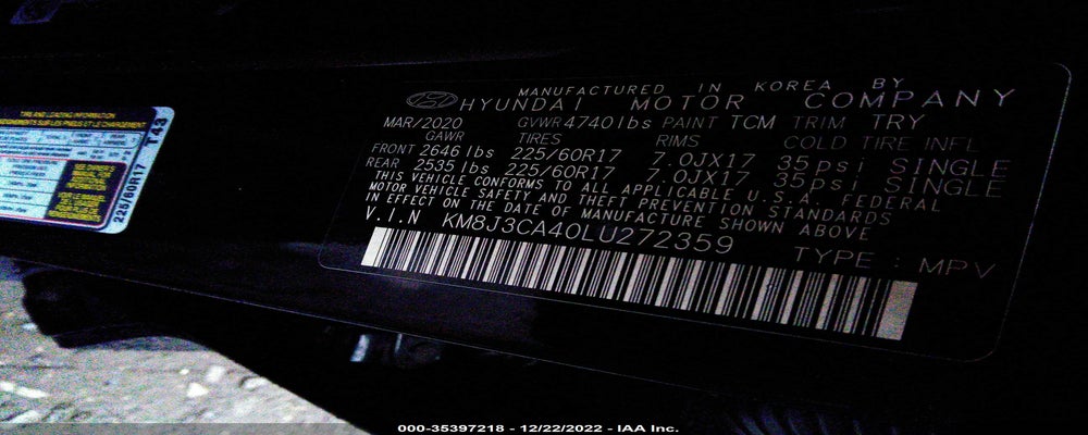 KM8J3CA40LU272359 2020 HYUNDAI TUCSON photo no. 9
