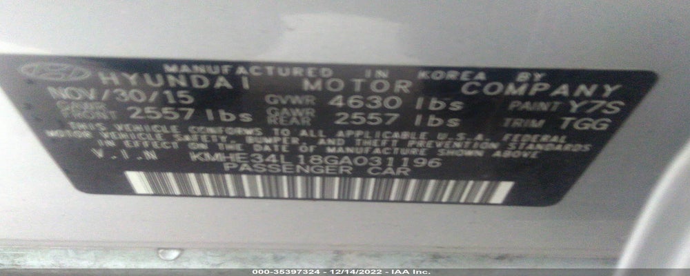 KMHE34L18GA031196 2016 HYUNDAI SONATA HYBRID photo no. 9