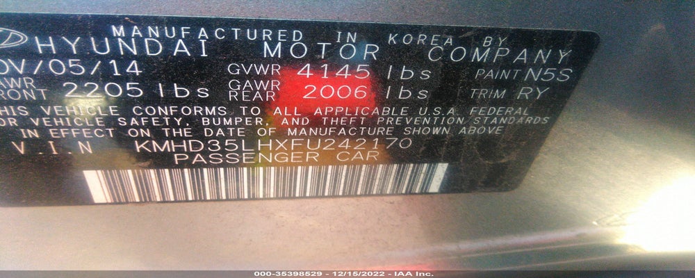 KMHD35LHXFU242170 2015 HYUNDAI ELANTRA GT photo no. 9
