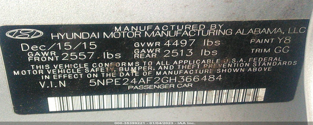 5NPE24AF2GH366484 2016 HYUNDAI SONATA photo no. 9