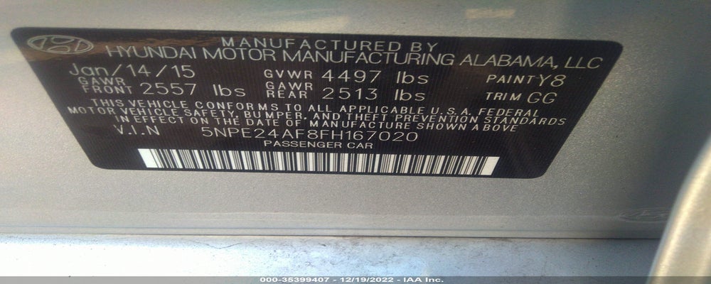 5NPE24AF8FH167020 2015 HYUNDAI SONATA photo no. 9
