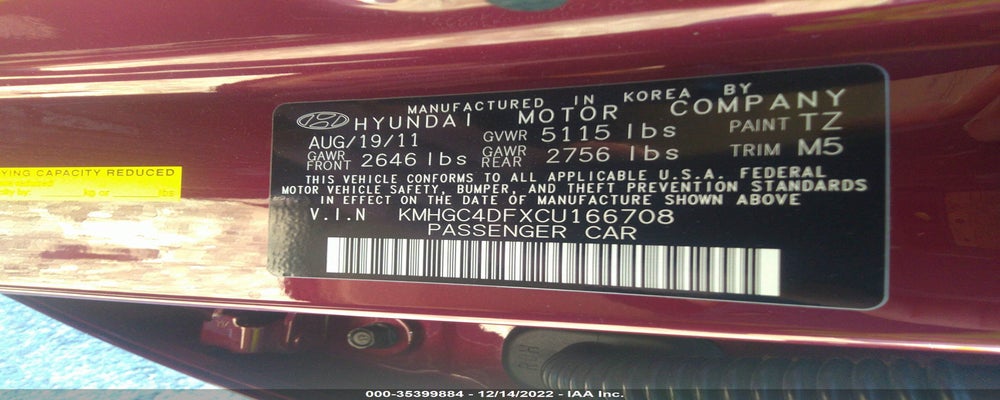 KMHGC4DFXCU166708 2012 HYUNDAI GENESIS photo no. 9