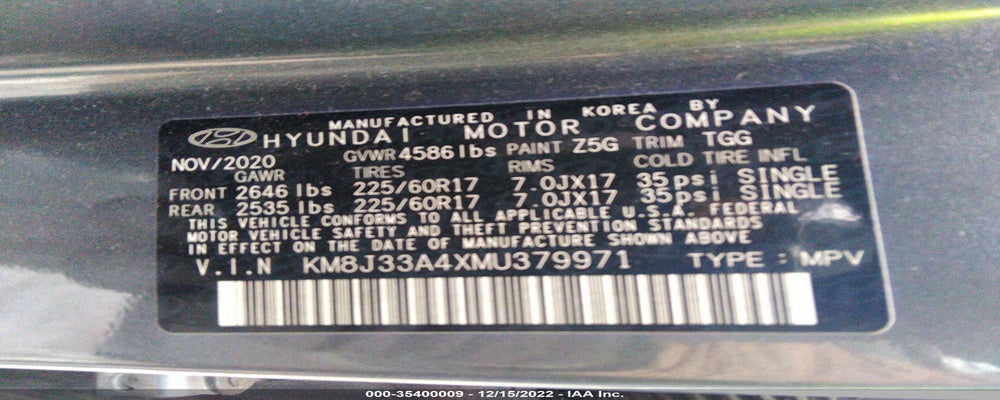 KM8J33A4XMU379971 2021 HYUNDAI TUCSON photo no. 9