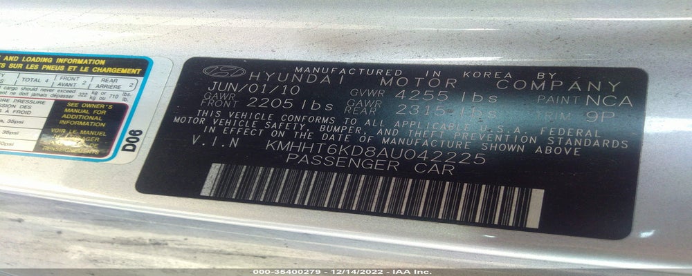 KMHHT6KD8AU042225 2010 HYUNDAI GENESIS COUPE photo no. 9
