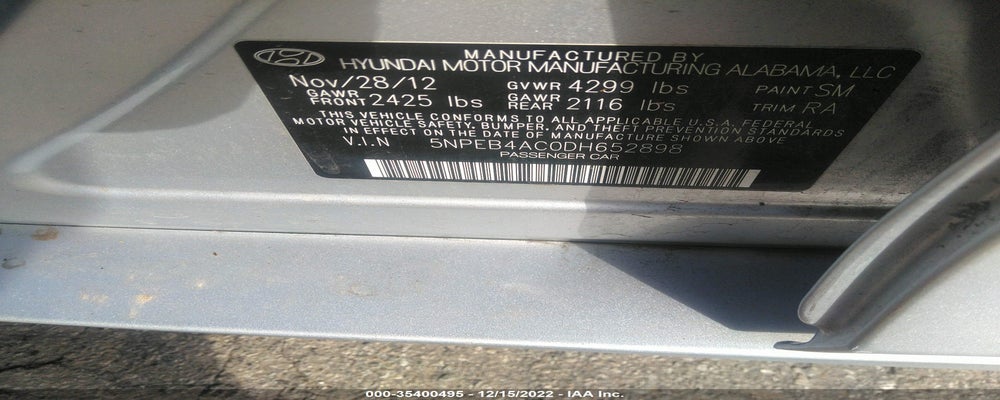 5NPEB4AC0DH652898 2013 HYUNDAI SONATA photo no. 9
