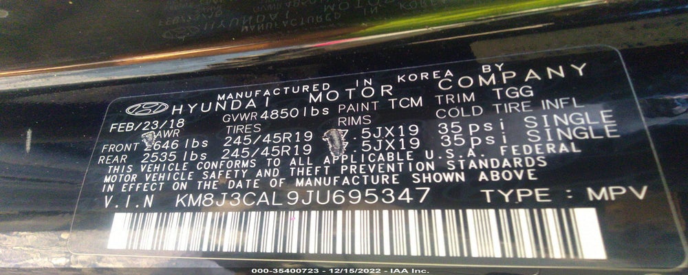 KM8J3CAL9JU695347 2018 HYUNDAI TUCSON photo no. 9